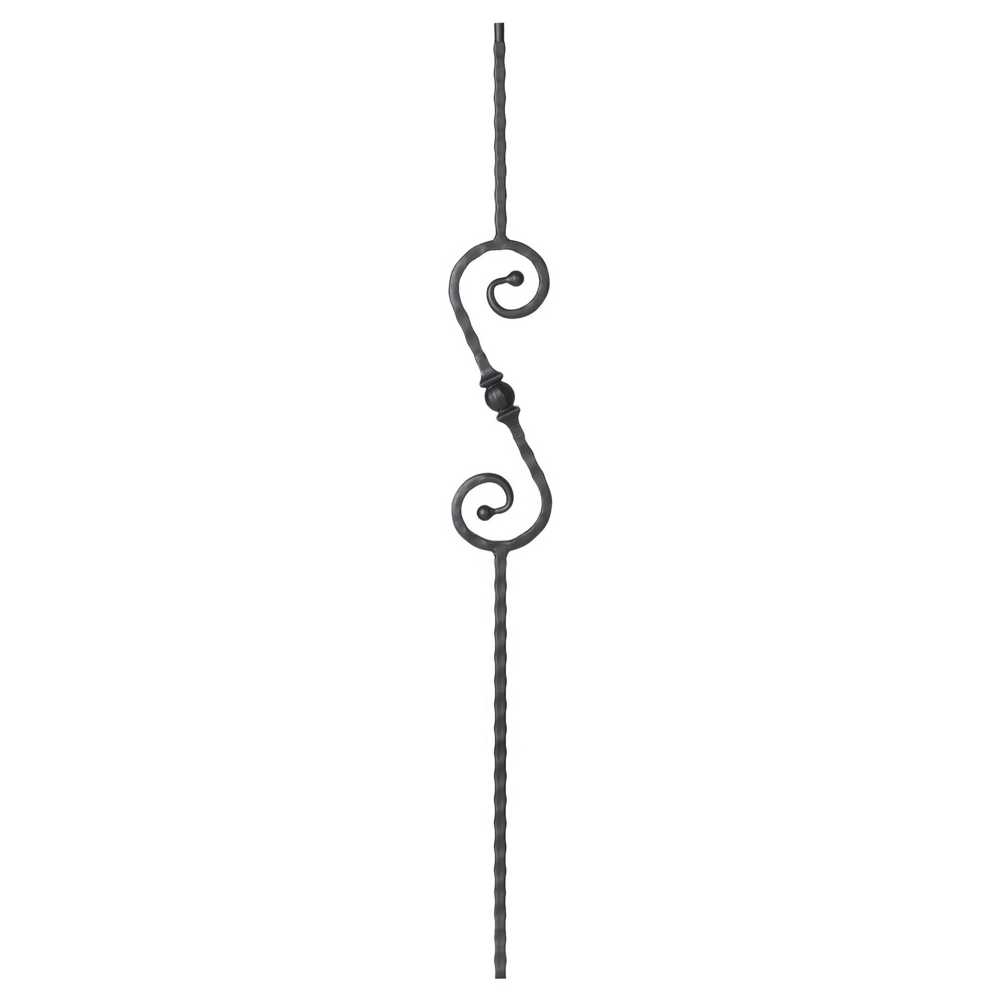 Hammered Tapered Scroll Hollow Iron Baluster
