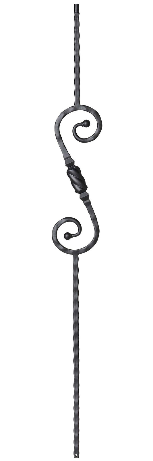 S-Scroll Hammered Face Iron Baluster